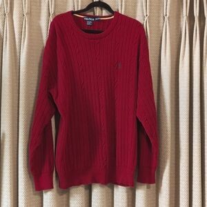 Vintage Men's Size XXL 90’s Red Nautica Cable Knit Sweater